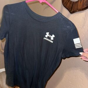 Under Armour Black Short‑Sleeve Tee with White Logo